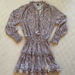 Blush colored animal print silky dress